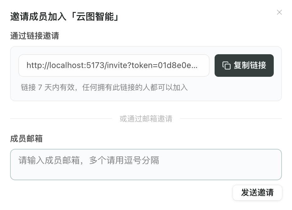 邀请弹窗